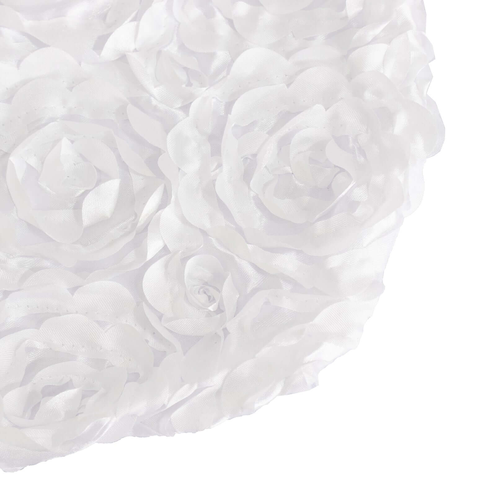 Hot Deal! White Satin Rosette Stretch Chair Covers for Banquet Chairs - Ideal for Elegant Gatherings