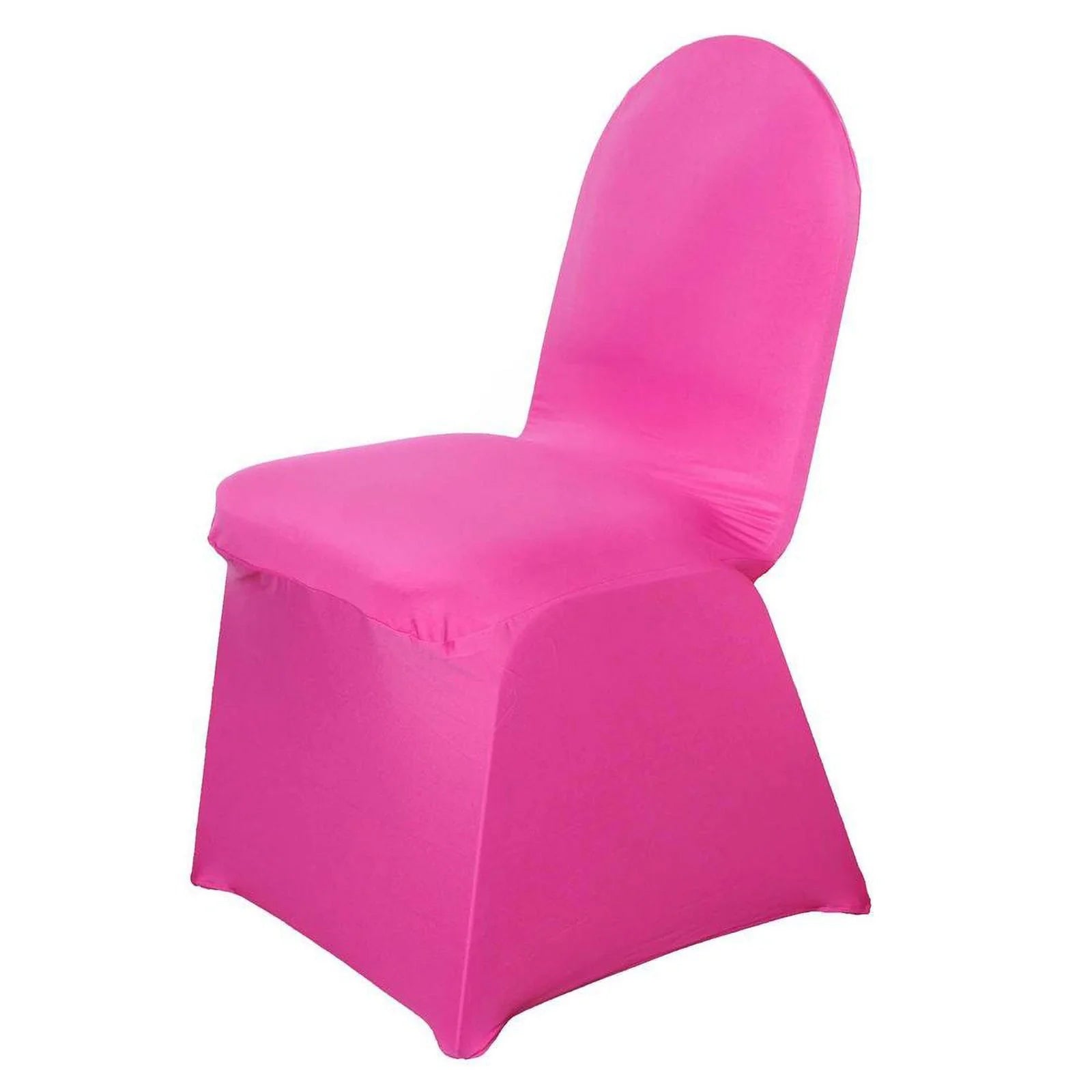 10-Piece Fuchsia Spandex Stretch Slip-On Chair Covers for Banquets - Durable & Reusable