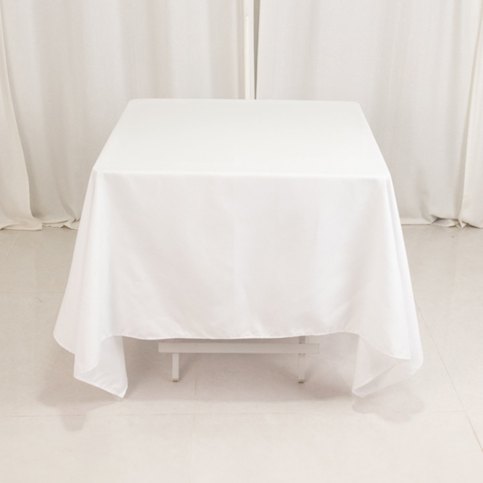 Hot Deal! 70x70 Square White Cotton Blend Tablecloth - Wrinkle-Resistant for Modern Table Decor