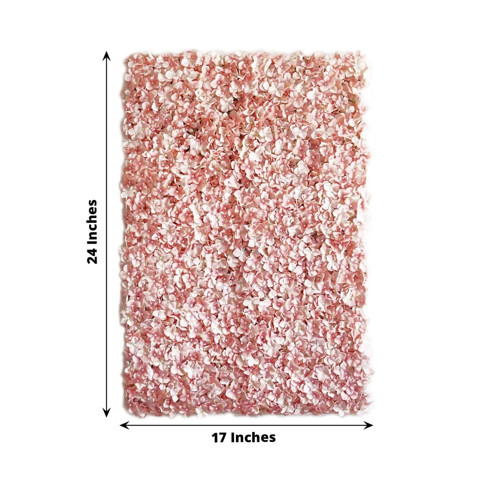 11 Sq ft. UV-Protected Blush Artificial Hydrangea Flower Wall Mat Backdrop - Set of 4 Panels