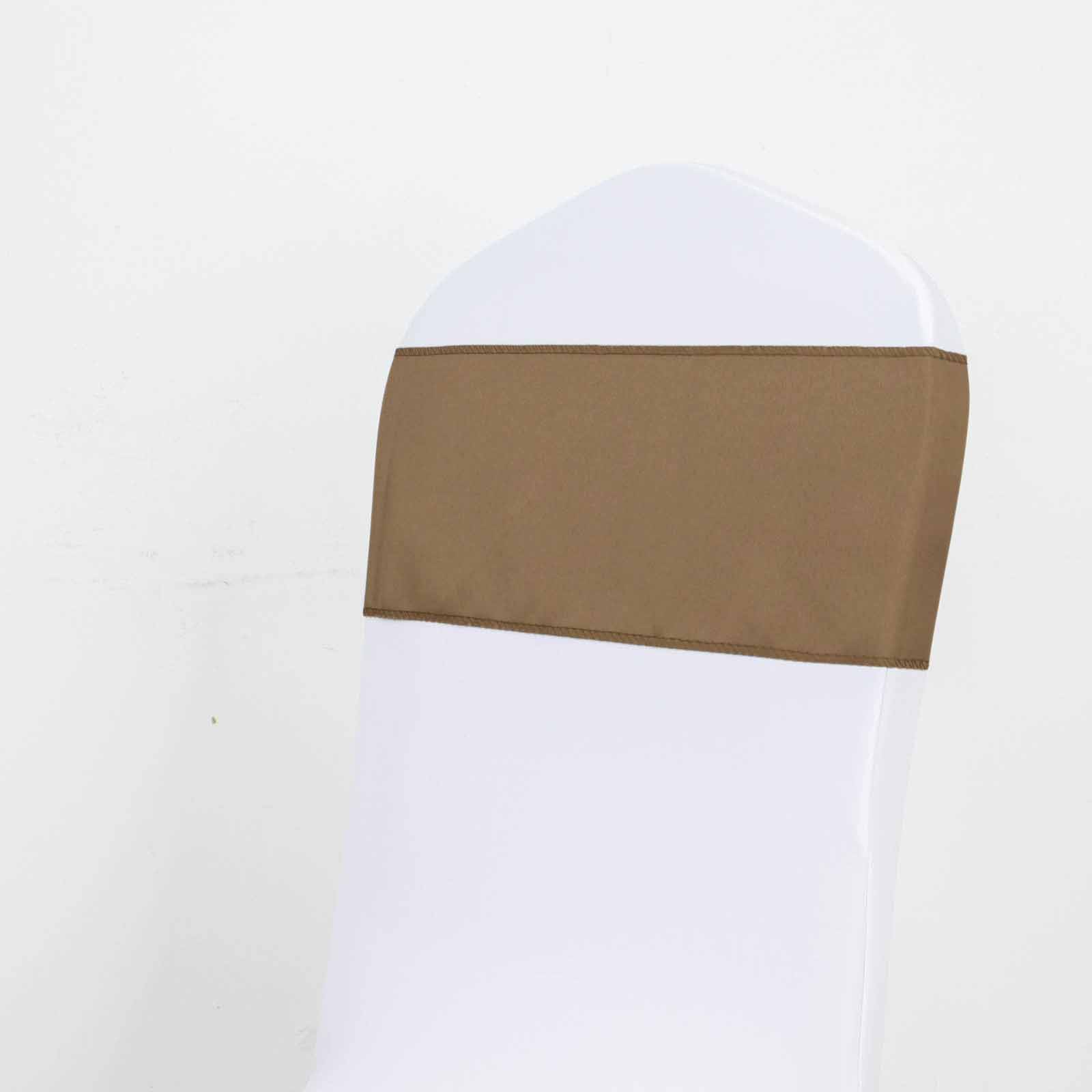 Hot Sale! 5-Piece Set of Taupe Polyester Chair Sashes, 6x108 Inches