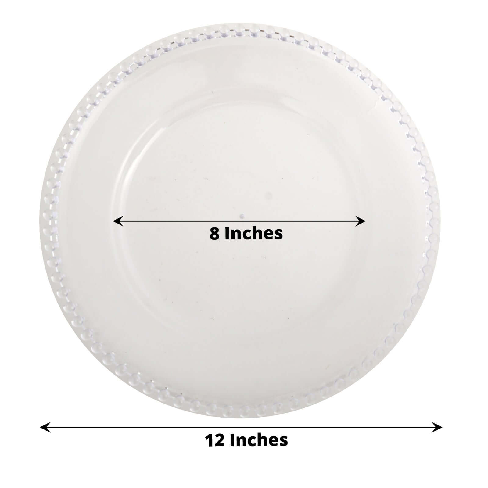 6-Pack Clear 13-Inch Acrylic Round Charger Plates with Beaded Rim - Ideal for Dinner Parties