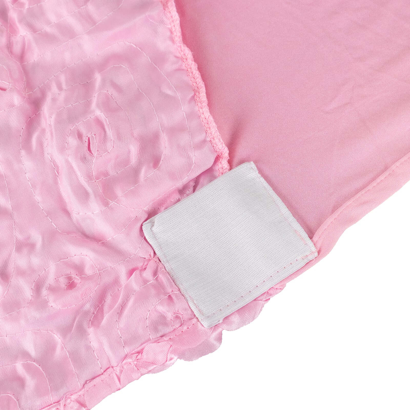 Hot Sale! Pink Stretch Fitted Satin Rosette Slip-On Chair Cover for Banquet Chairs
