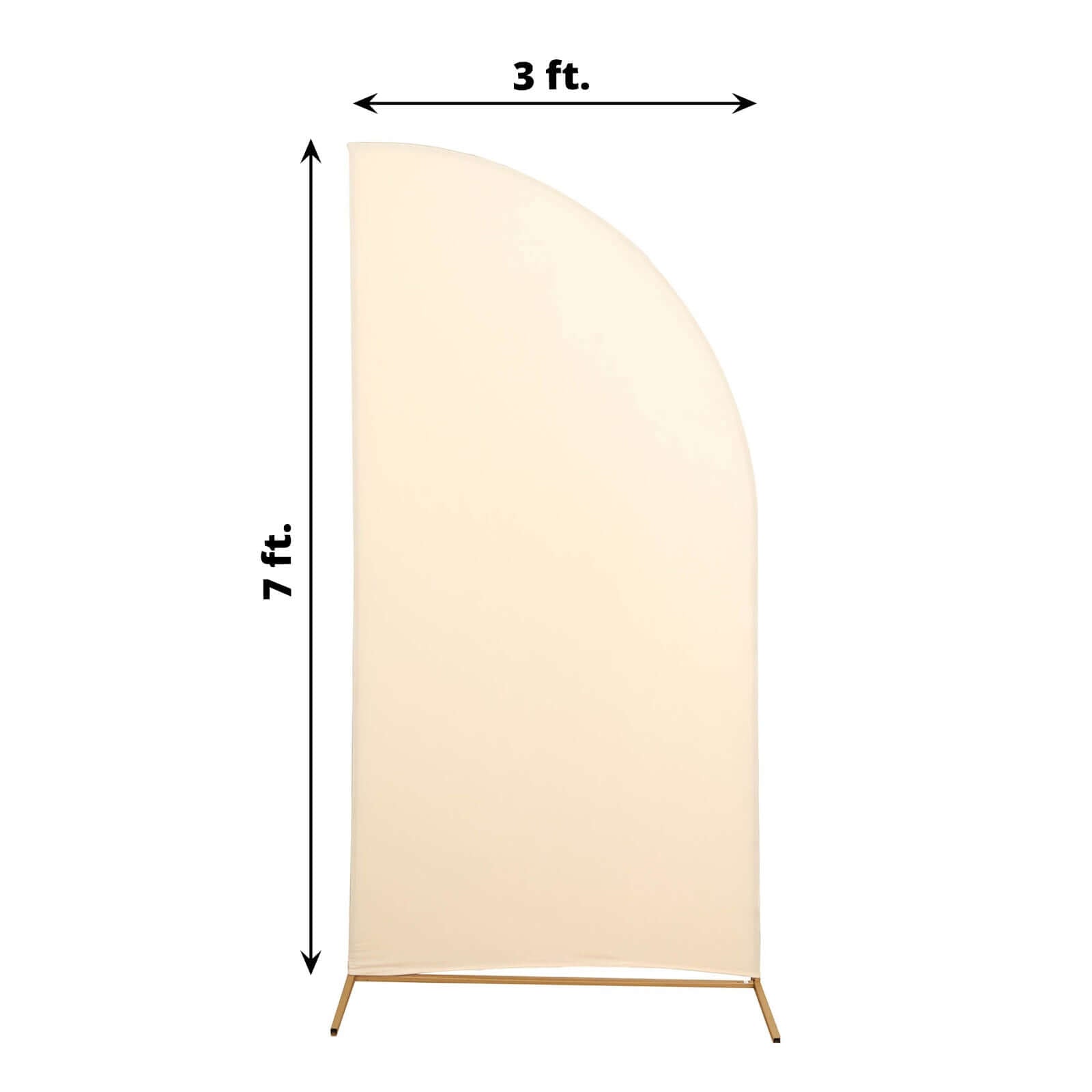 Hot Sale! 7ft Matte Beige Spandex Custom-Fitted Half Moon Wedding Arch Backdrop Stand Cover