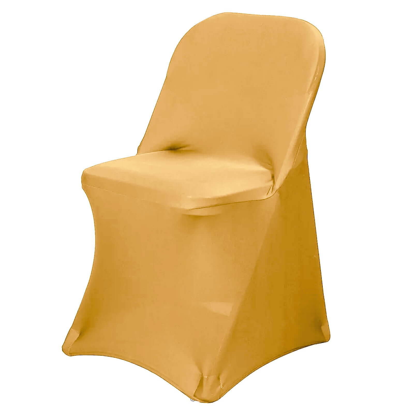 Reusable & Wrinkle-Resistant 160GSM Gold Spandex Stretch Slipcover for Folding Chairs