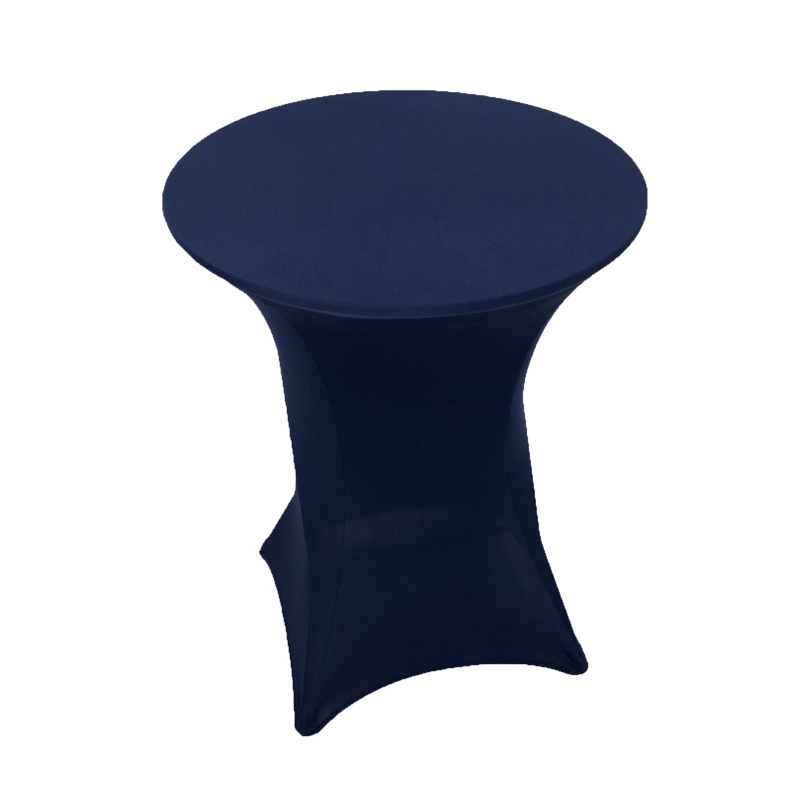 Navy Blue Spandex Stretch Fitted Cocktail Table Cover - Easy to Maintain, 33-36 Round