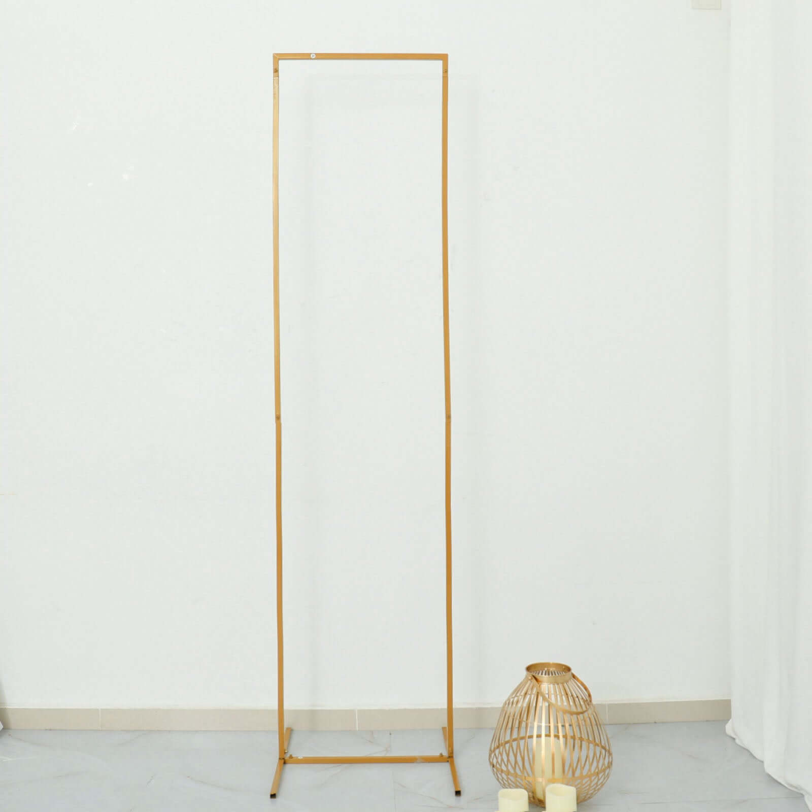 Hot Sale! 6.5ft Slim Gold Metal Rectangular Wedding Arch Backdrop Stand
