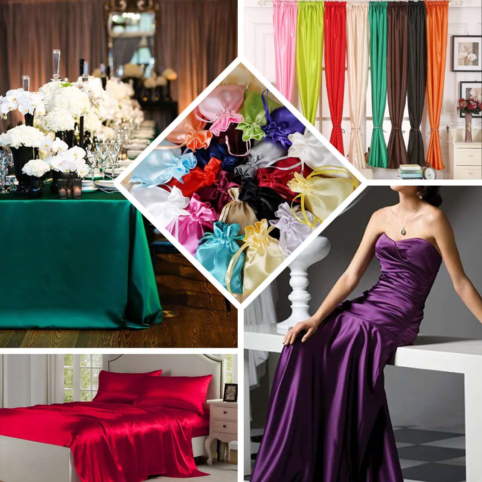 Wholesale 12-Foot Wide, 10-Yard Long Hunter Emerald Green Satin Fabric Bolt for DIY Crafts