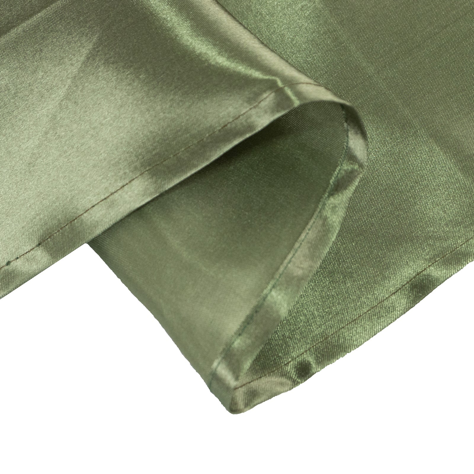 Stylish Seamless Satin Round Tablecloth in Dusty Sage Green, 132" - Ideal for Events