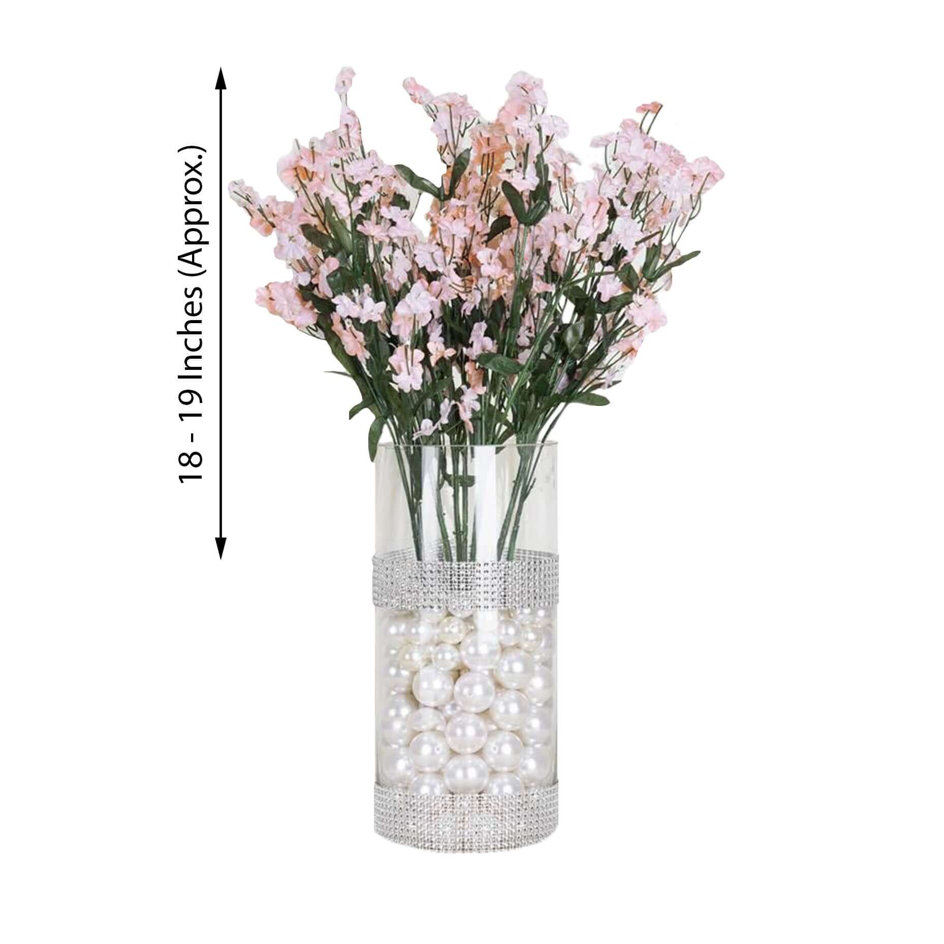 12 Stems Blush-colored High-quality Artificial Silk Baby's Breath Flower Bushes Spray