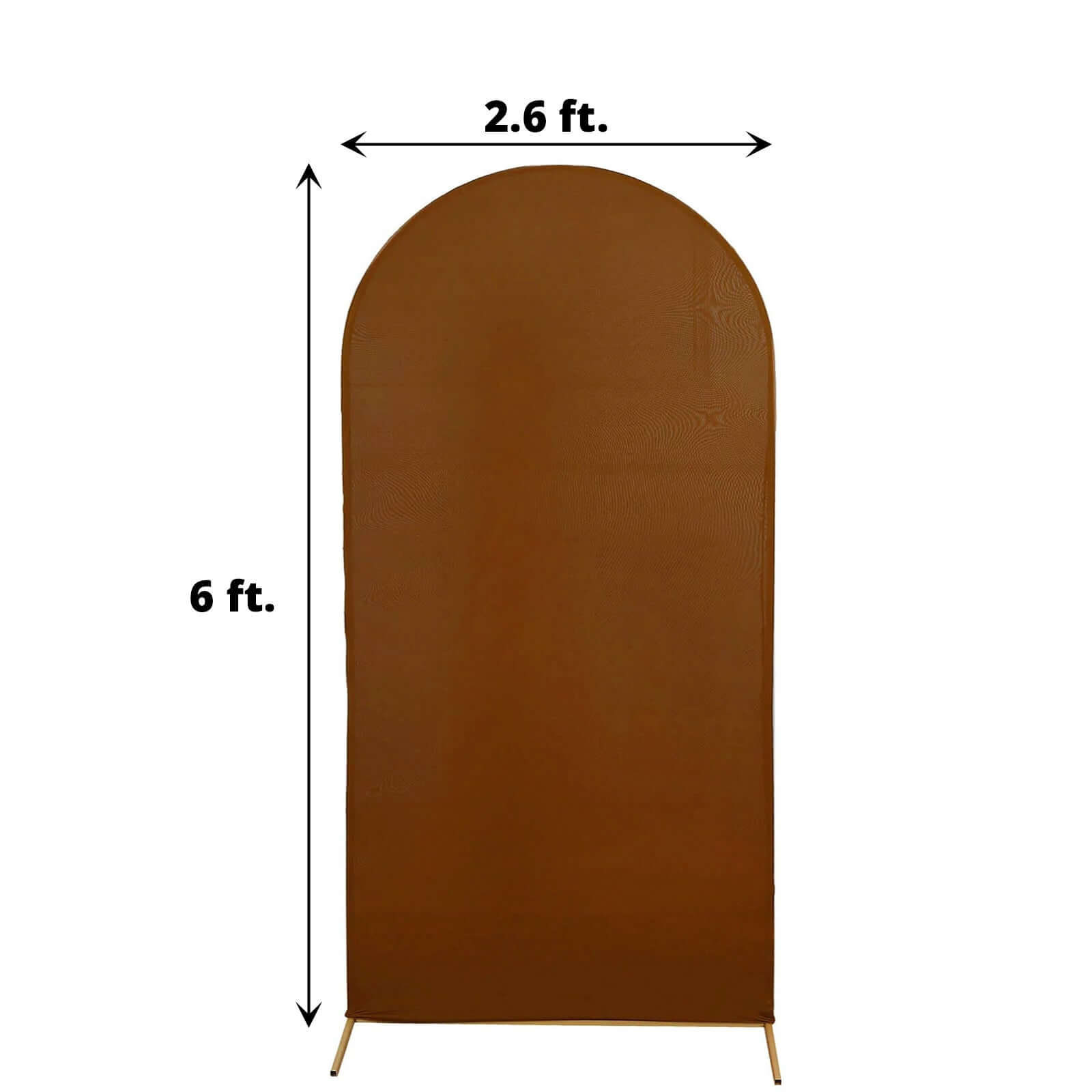 6ft Double - sided Cinnamon Brown Spandex Fitted Cover for Round Top Wedding Arch