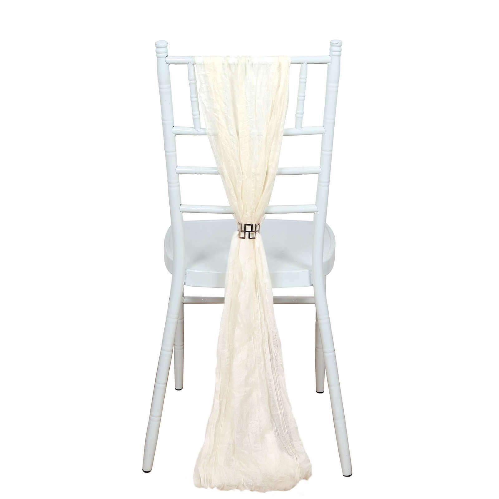 5-Pack Cream Cheesecloth Chair Sashes - Perfect Boho Decor for Events