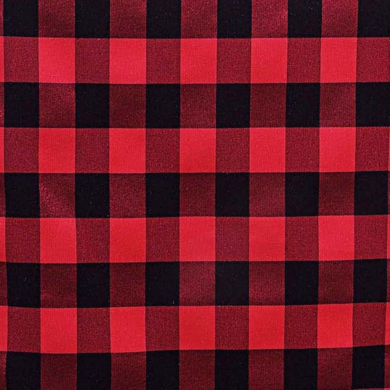 Hot Sale! 14x108 Black and Red Checkered Polyester Outdoor Table Runner with Buffalo Plaid Pattern