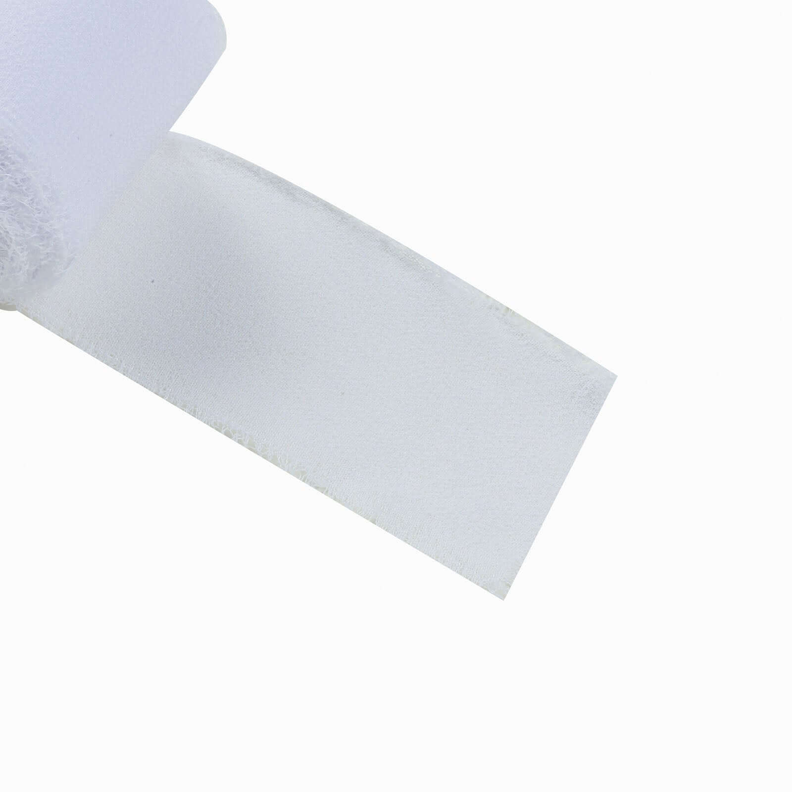2-Pack White Silk-Like Chiffon Linen Ribbon Rolls for Wedding & Gift Wrapping - 6 Yards Each