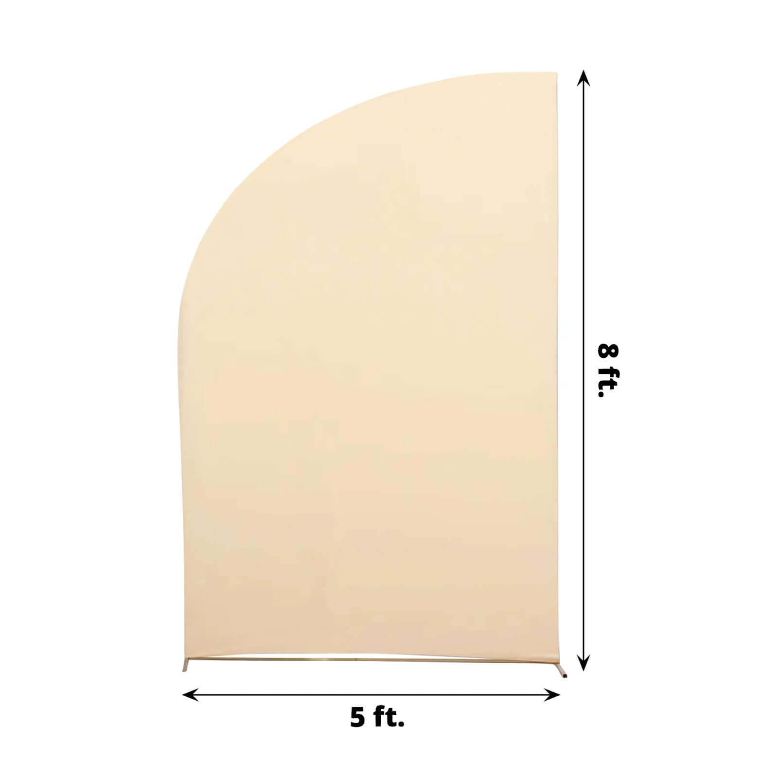 Exclusive 8ft Beige Spandex Fitted Cover for Half Moon Wedding Arch Backdrop Stand