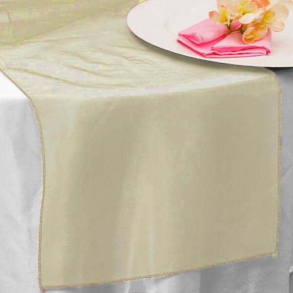 10-Piece Set of Gold Sheer Nylon Organza Table Runners, Ideal for Weddings