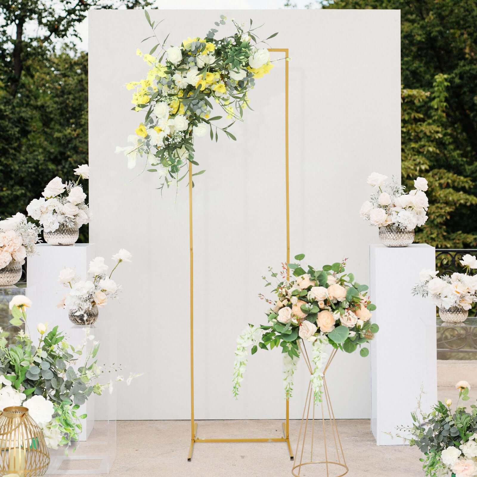 Hot Sale! 6.5ft Slim Gold Metal Rectangular Wedding Arch Backdrop Stand