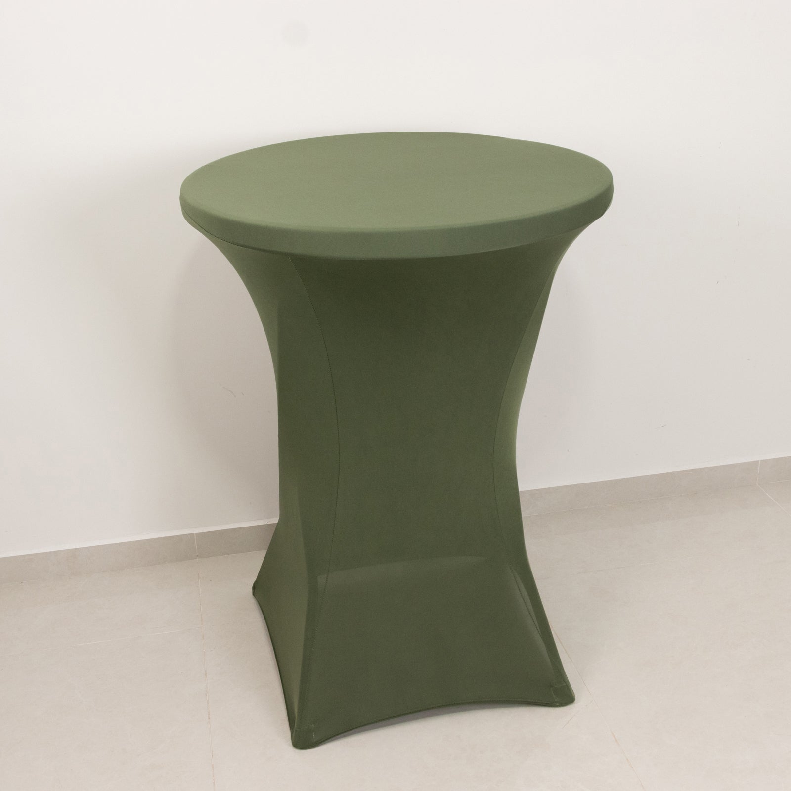Easy - Maintain Stretch Fitted Spandex Round Cocktail Table Cover in Dusty Sage Green for 24 - 32 Inch Tables