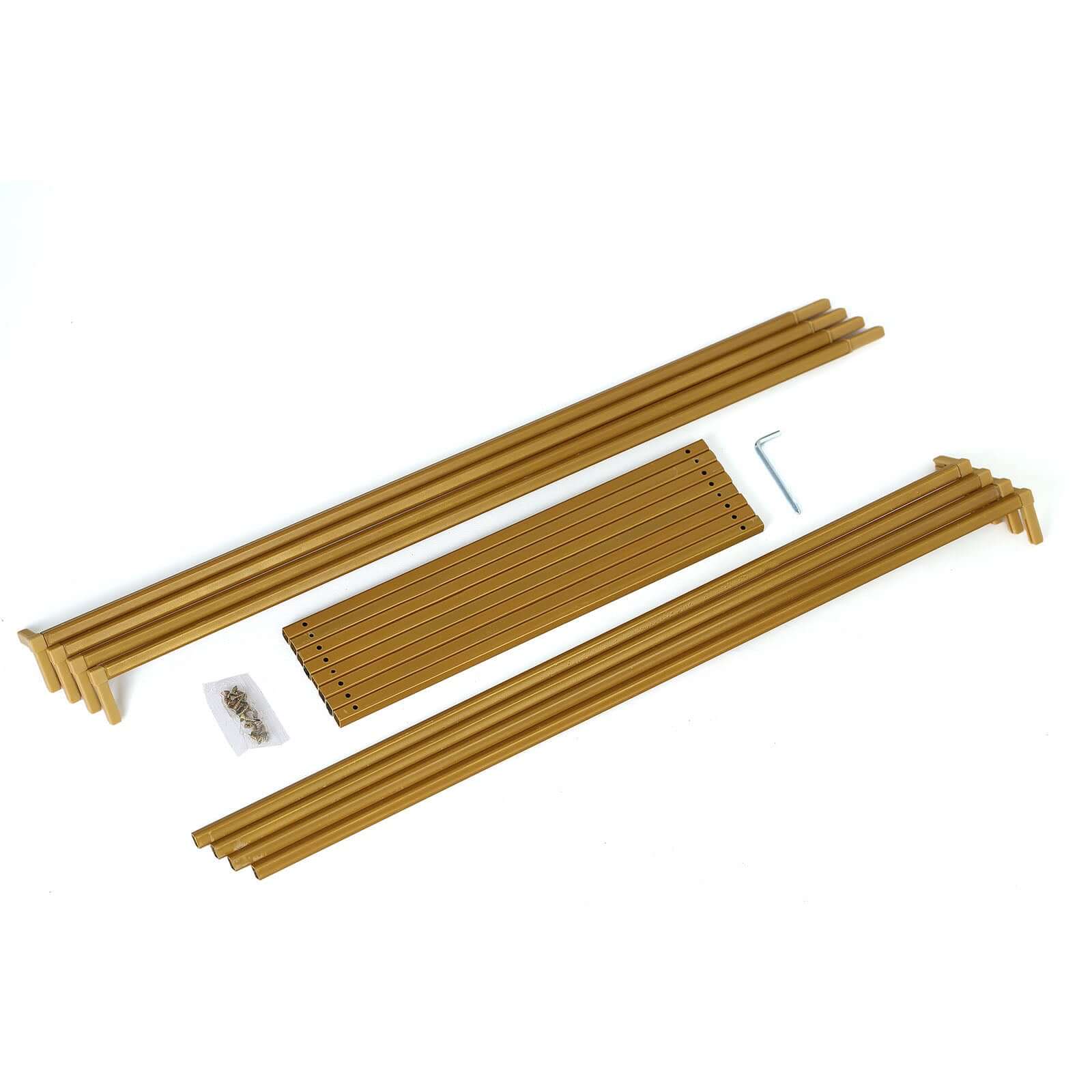 Hot Deal! 2-Pack Matte Gold Metal Rectangular Geometric Column Flower Stands for Upscale Floral Arrangements