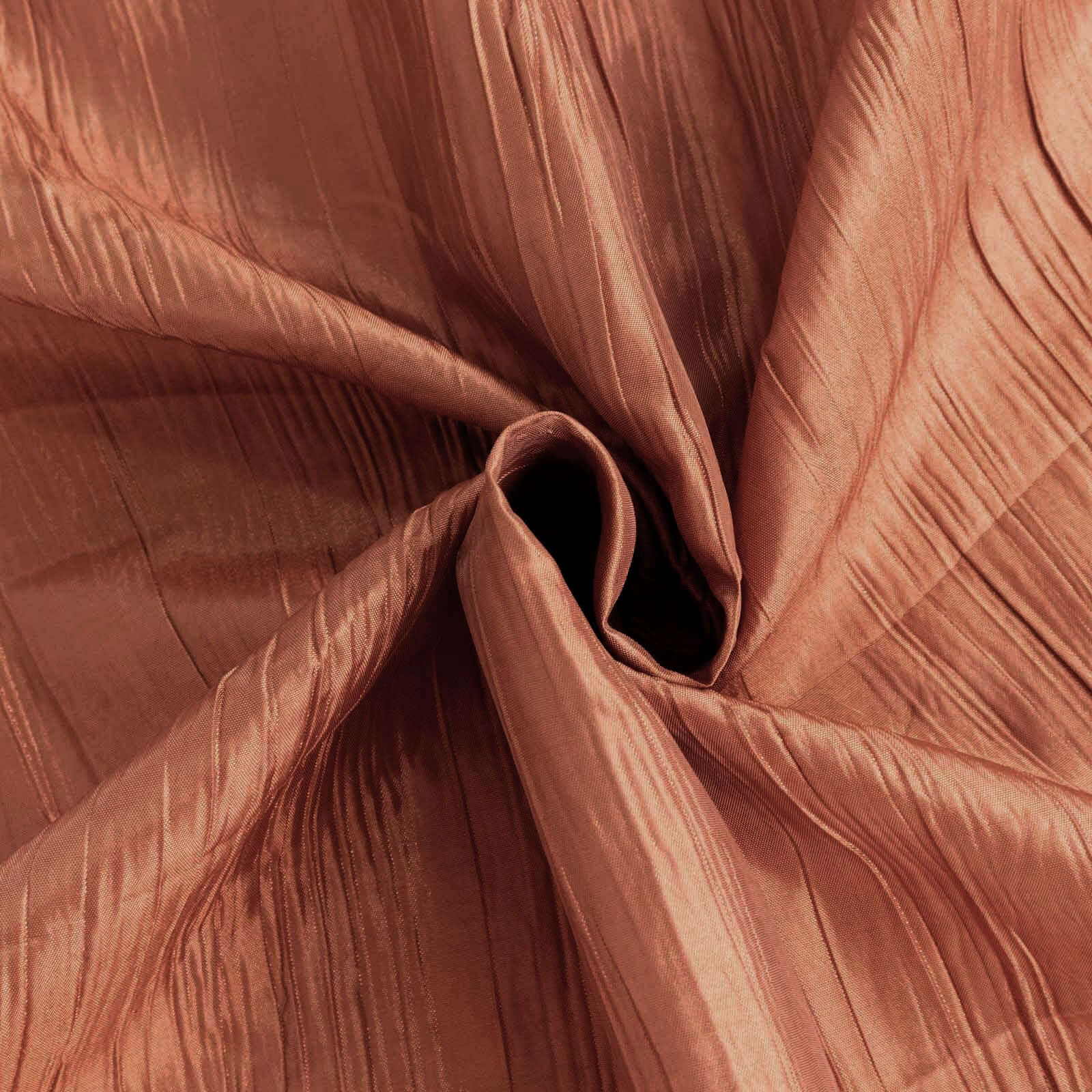 Hot Deal! Terracotta Accordion Crinkle Taffeta 12x108 Table Runner