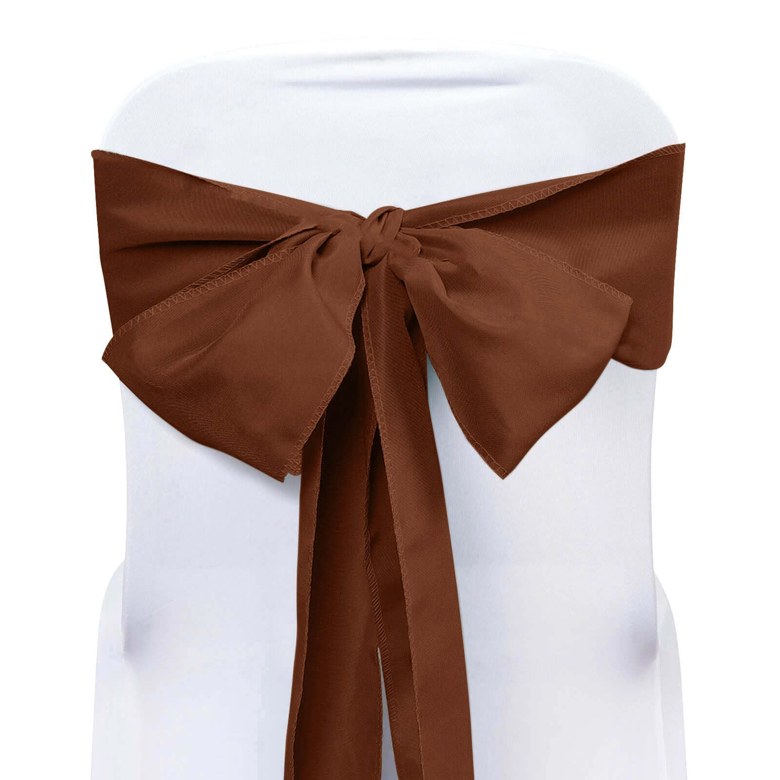 Hot Deal! 5-Piece Set of Polyester Chair Sashes in Cinnamon Brown, 6x108 Inches