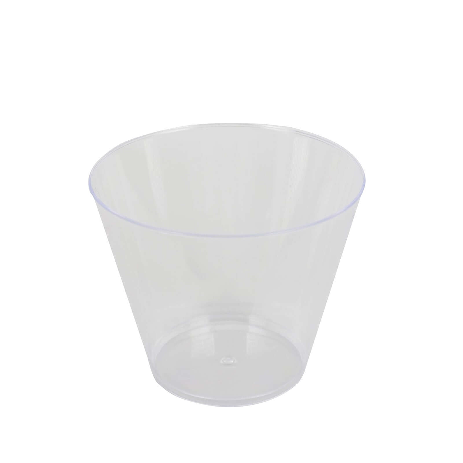 25-Piece Set of 9oz Clear Hard Plastic Disposable Party Tumblers