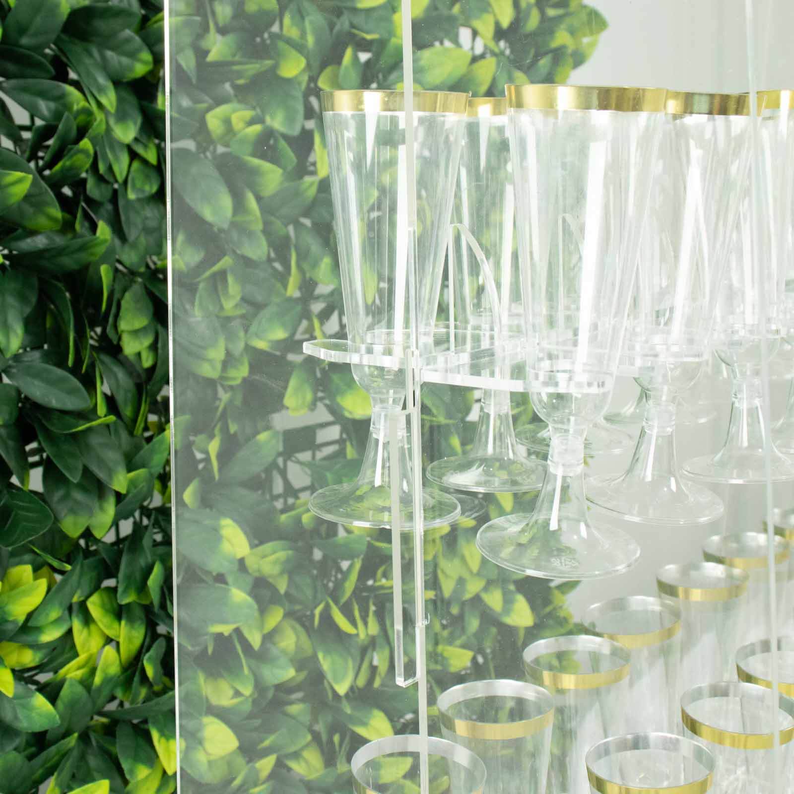 20-Piece Clear Acrylic Glass Holder Hooks - Ideal for Double-Sided Champagne Wall Stemware Display