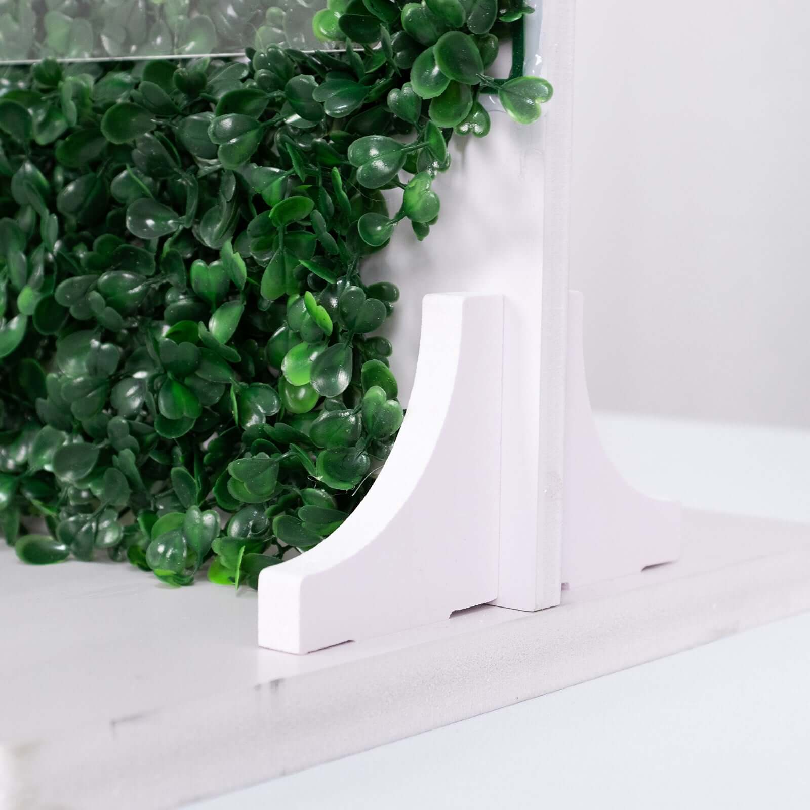 Exclusive Set of 3 Green Champagne Wall Glass Holders - Tiered Faux Boxwood Stemware Racks for Classy Events
