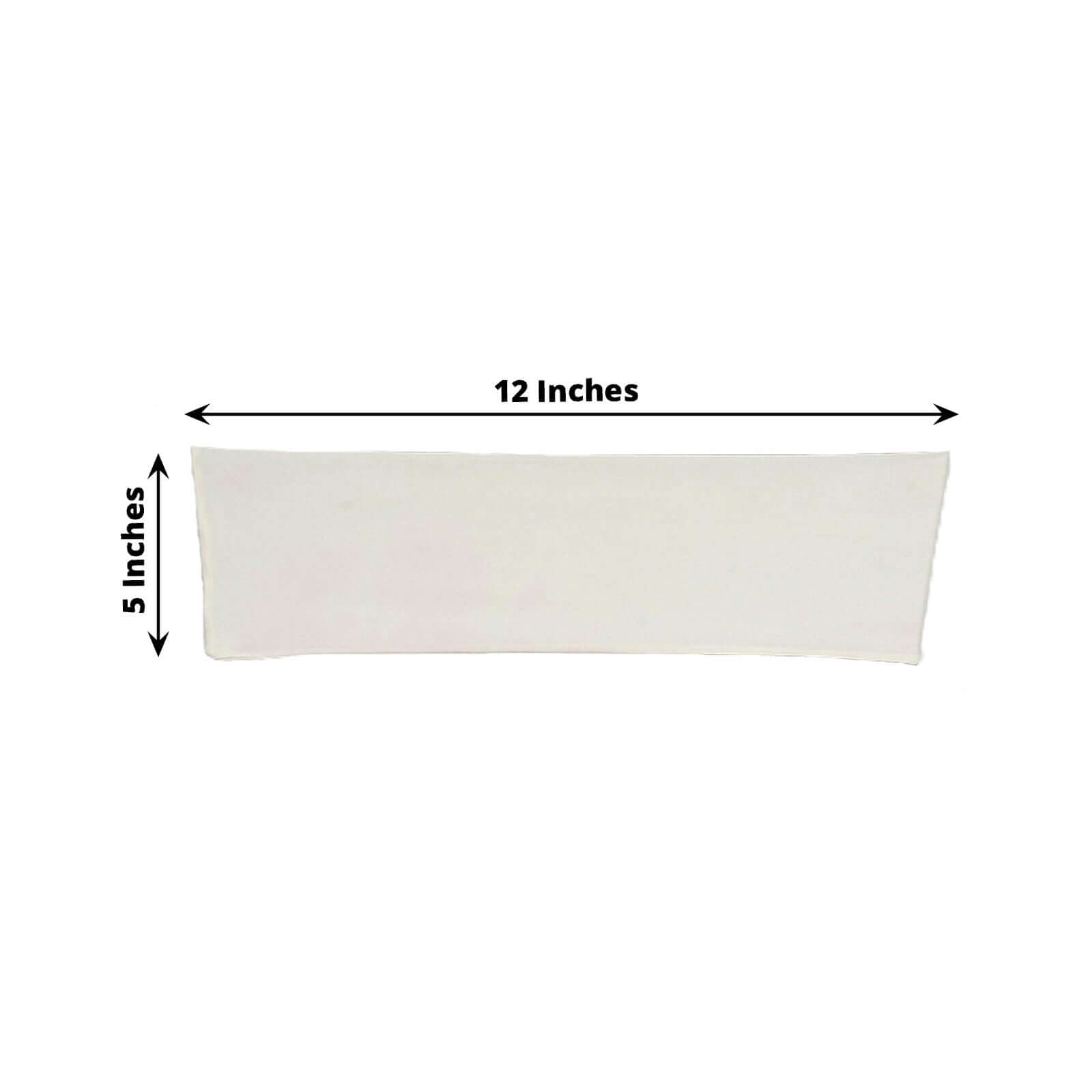 Ivory Stretch Spandex Chair Sashes Pack of 5 - Heavy - Duty 5x12
