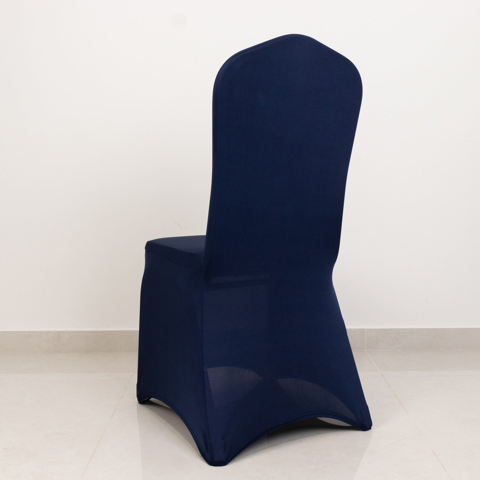 Hot Deal! Navy Blue Premium 220GSM Spandex Stretch Chair Cover with Foot Pockets for Banquet Chairs