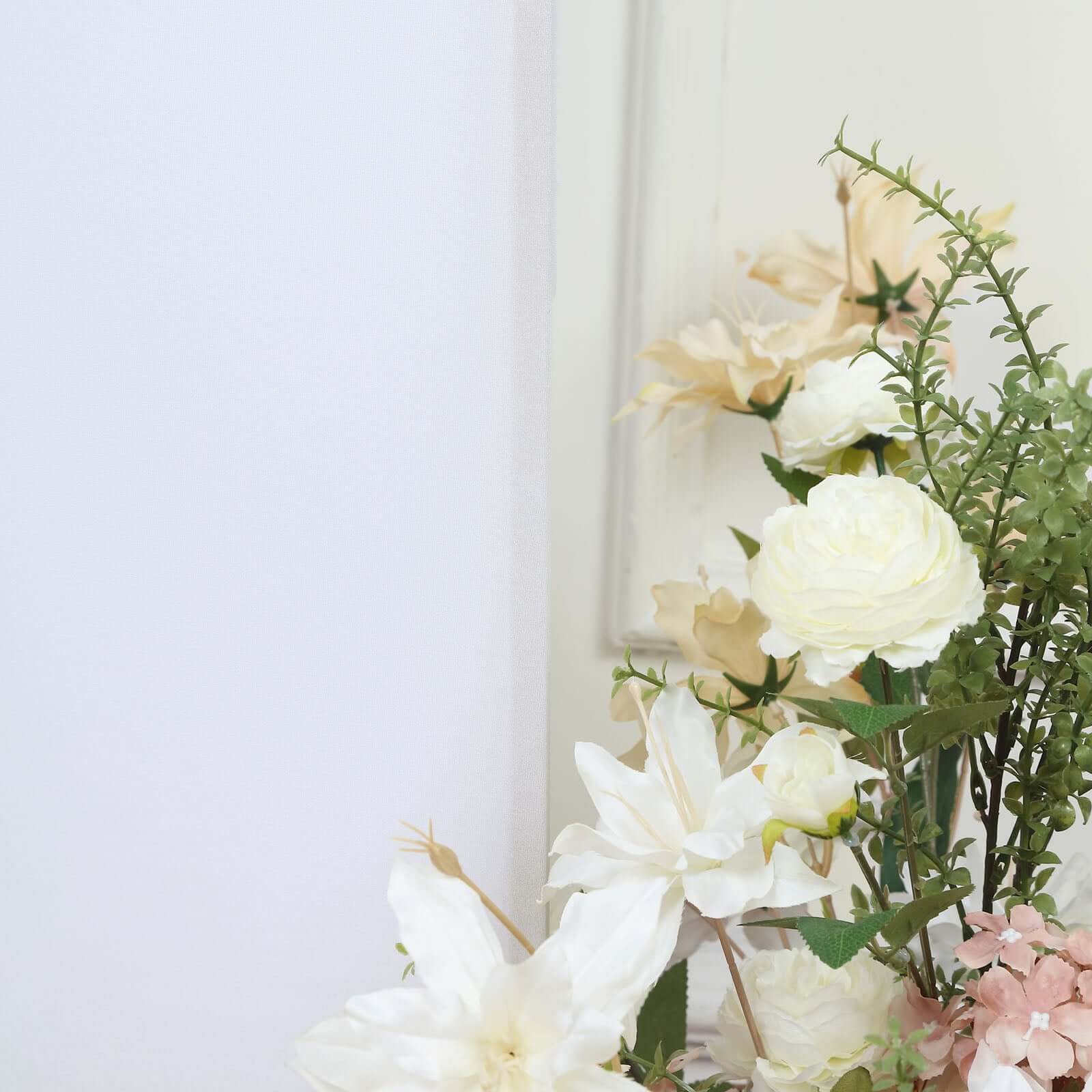 Custom-Fit 6ft Matte White Spandex Half Moon Chiara Wedding Arch Backdrop Stand Cover - Perfect for Weddings!