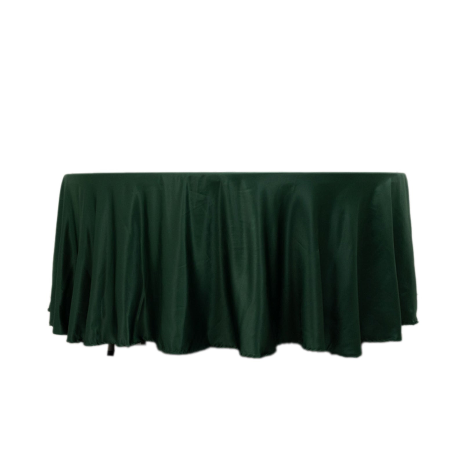 Lamour Satin Round Tablecloth in Hunter Emerald Green - Durable, Silk-Like & Ideal for Events