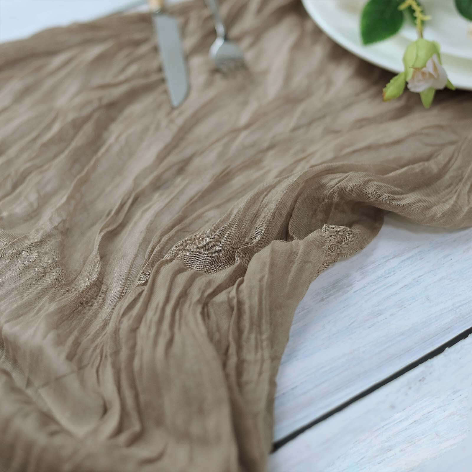 Get This 10ft Natural Gauze Cheesecloth Table Runner for Rustic Boho Decorations