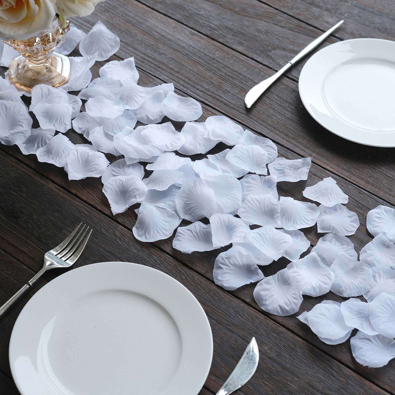 Hot Sale! 500-Pack White Silk Rose Petal Confetti for Table and Floor Decor