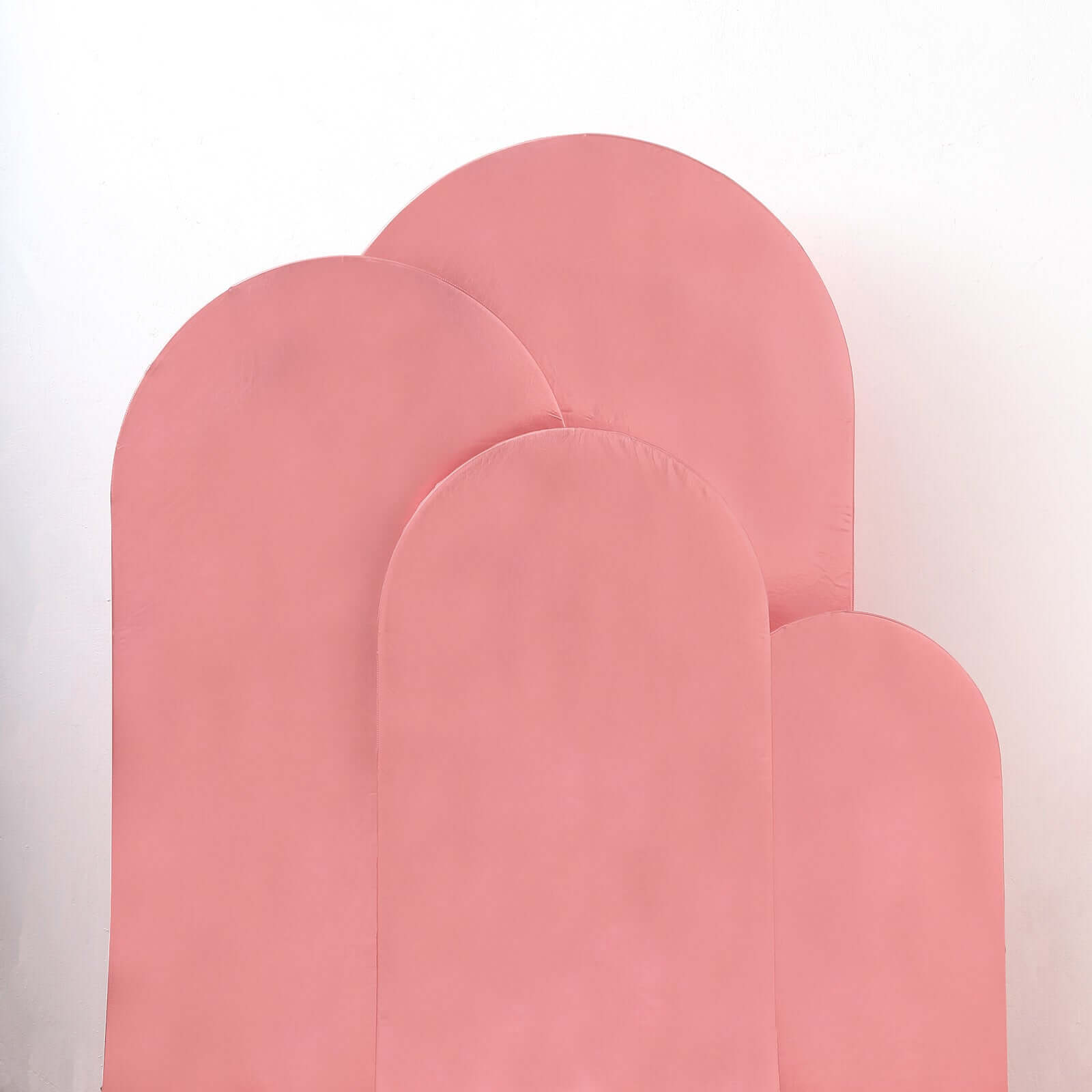 Hot Deal! Set of 4 Rose Gold Shiny Metallic Spandex Covers for Wedding Arch Stand (4ft - 7ft)
