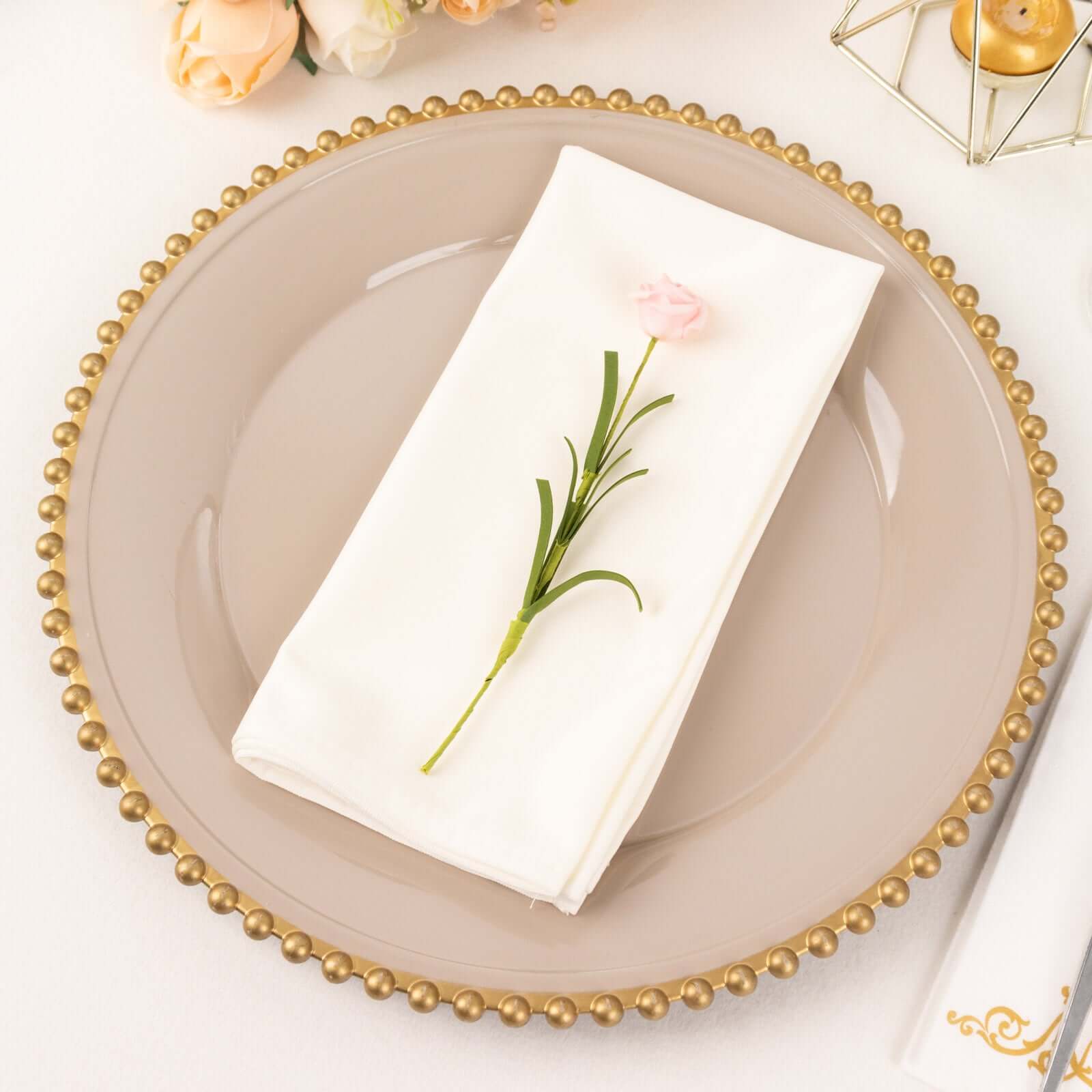 Ivory 20x20 Durable & Reusable Premium Scuba Dinner Napkins - 5 Pack