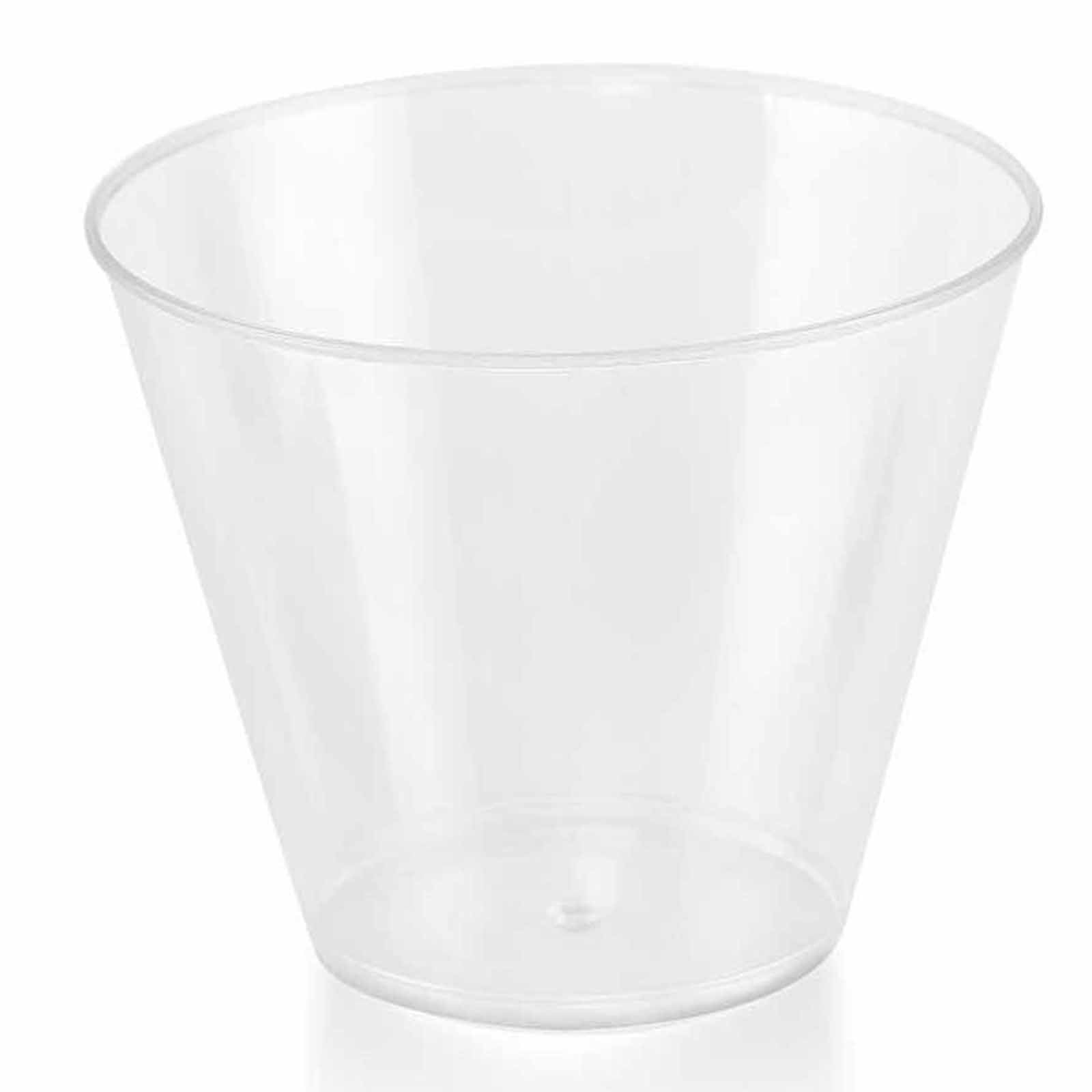 25-Piece Set of 9oz Clear Hard Plastic Disposable Party Tumblers