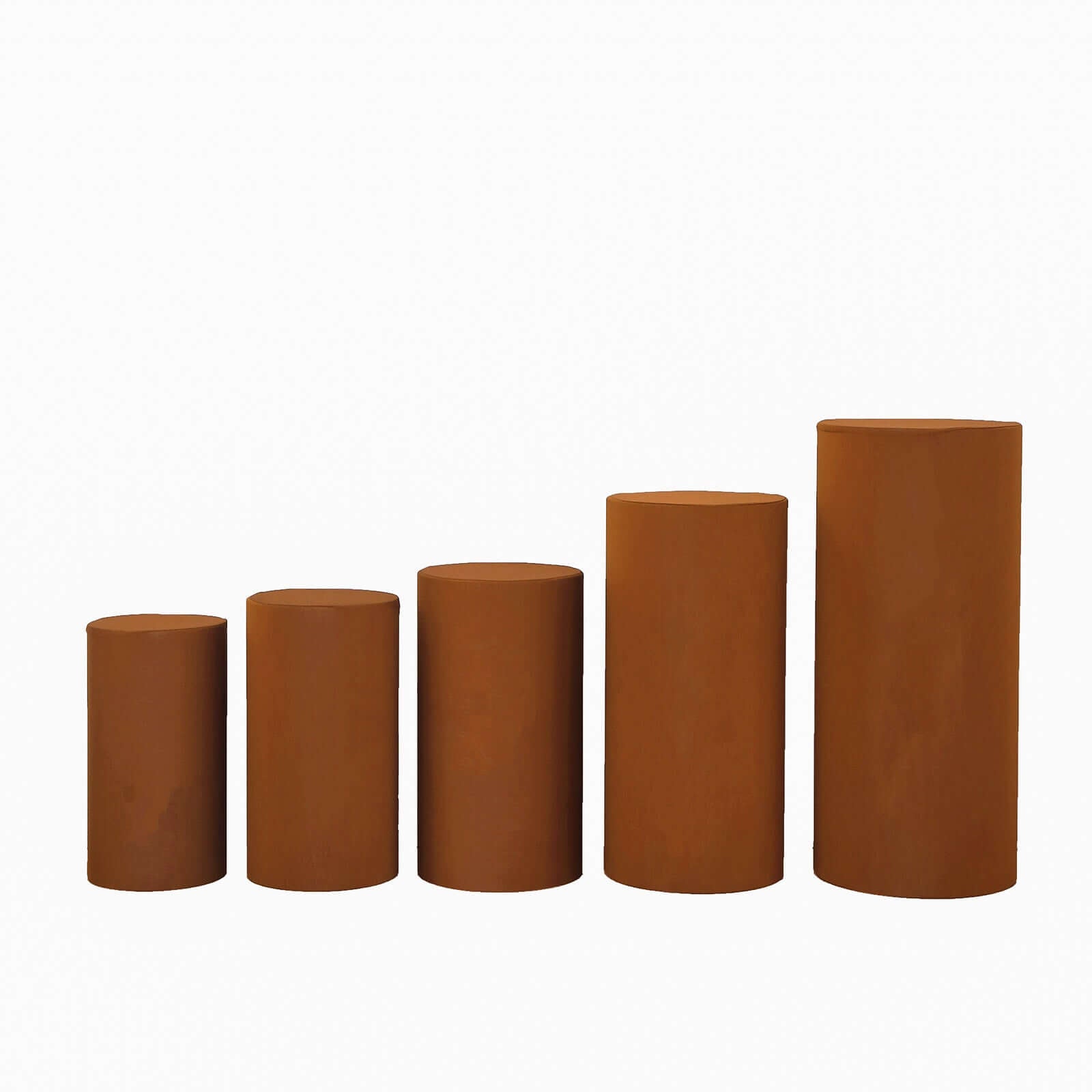 5-Piece Set of Cinnamon Brown Stretchable Spandex Pedestal Stand Covers - 160 GSM