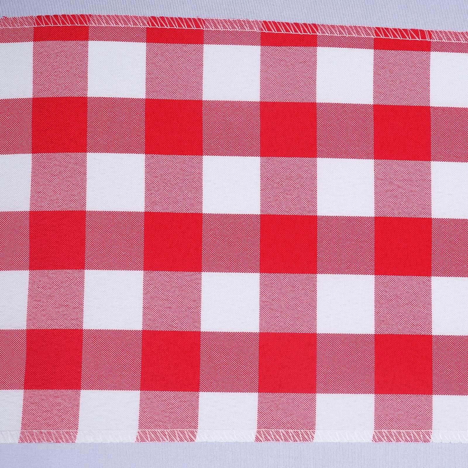 Hot Deal! 5-Pack Durable & Reusable Polyester Chair Sashes in Red/White Buffalo Plaid, 6x108