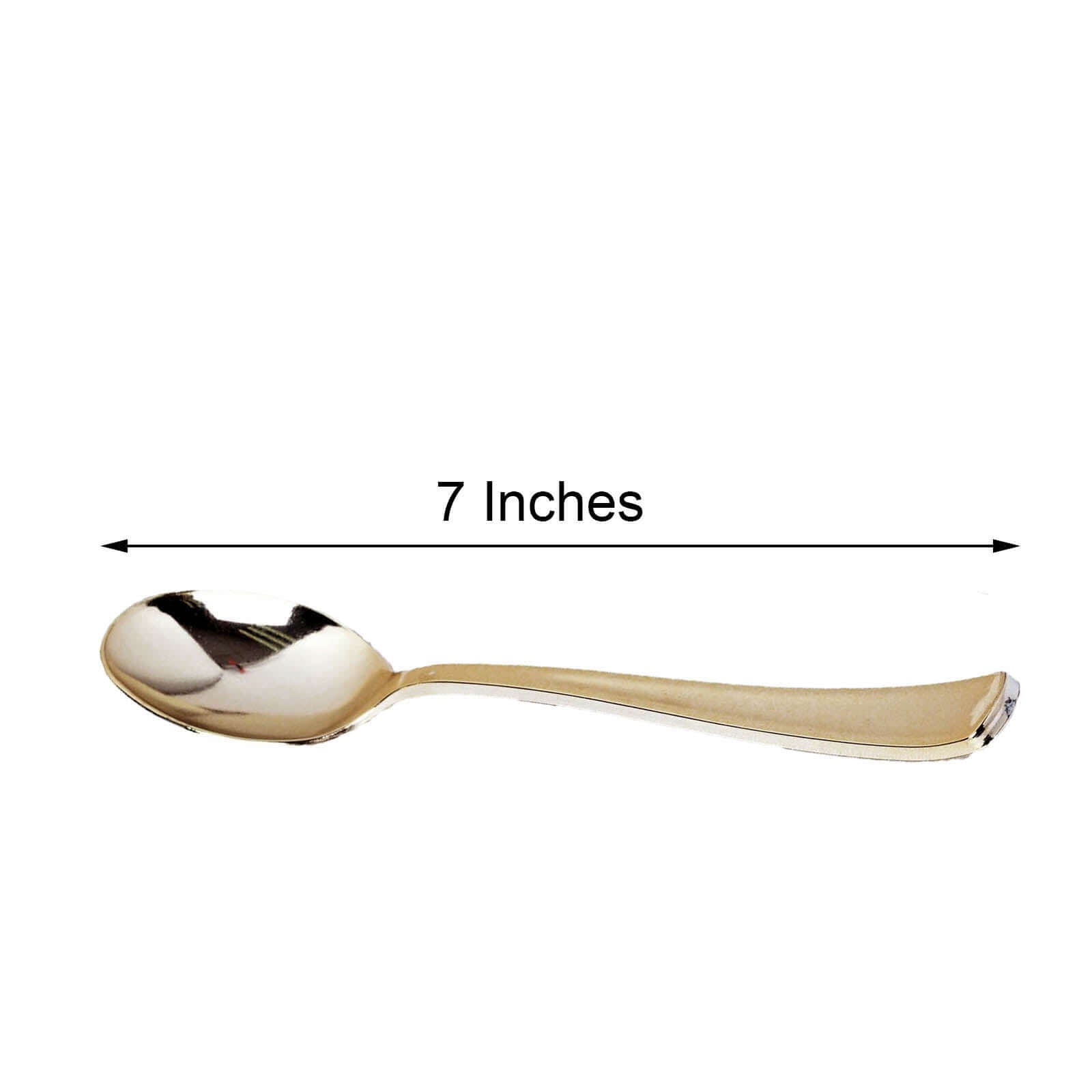 Premium 25-Pack Metallic Gold 7-Inch Plastic Spoons - Heavy Duty Disposable Cutlery for Special Occasions