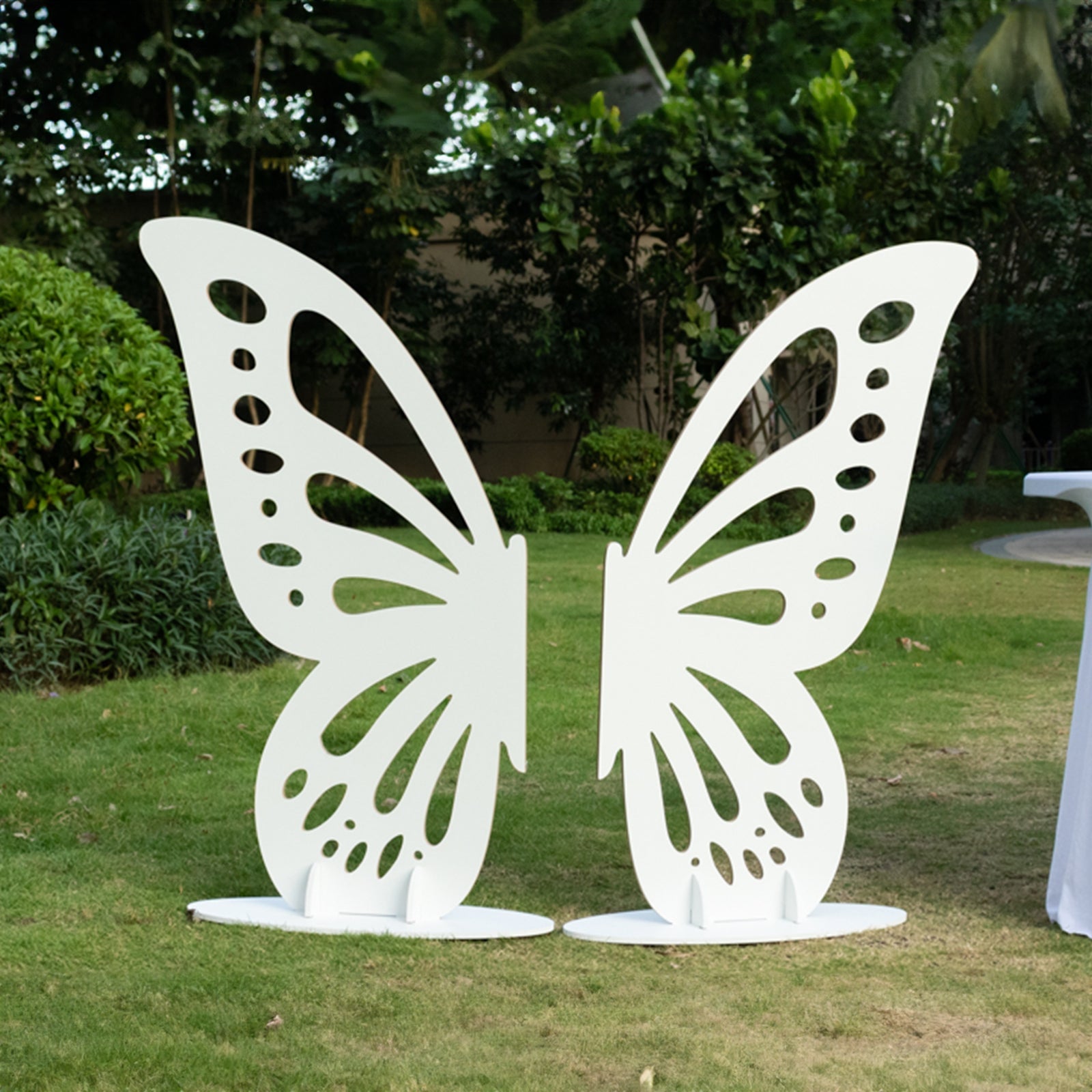 4.5ftx3.5ft White Freestanding Large Wooden Butterfly Wings Backdrop Photo Prop