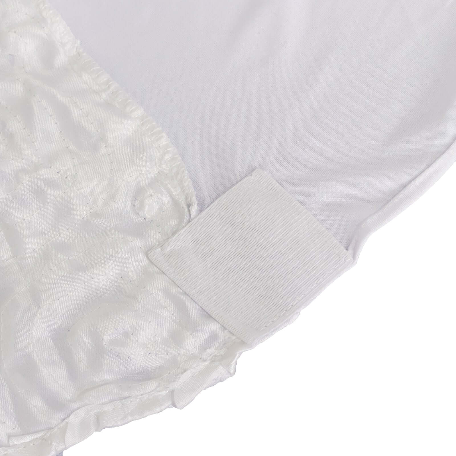 Hot Deal! White Satin Rosette Stretch Chair Covers for Banquet Chairs - Ideal for Elegant Gatherings