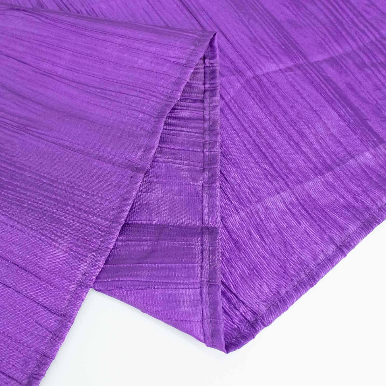 Premium Purple Seamless Accordion Crinkle Taffeta 120 Round Tablecloth for Weddings & Events