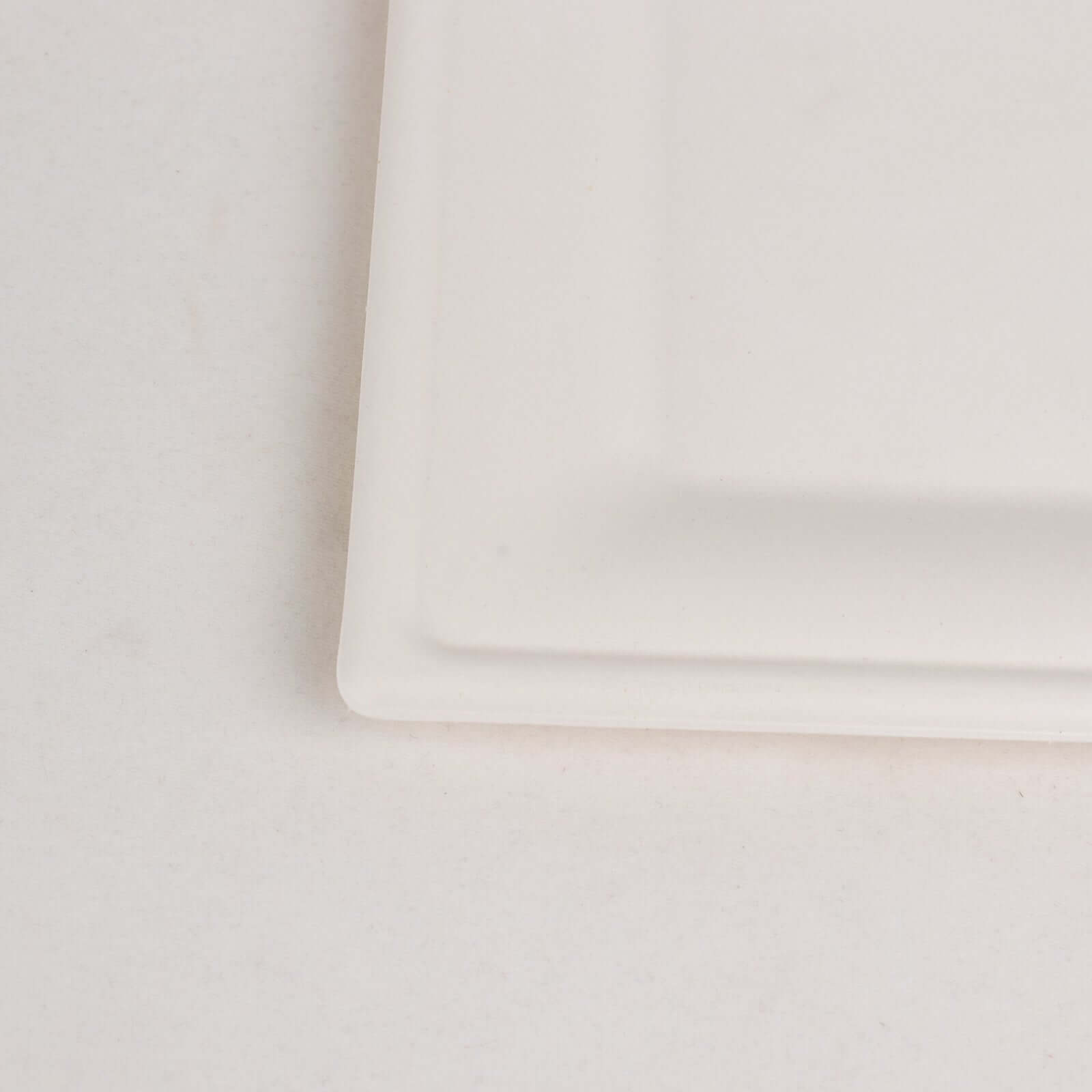 50-Pack White Biodegradable Bagasse 6" Square Dessert Plates - Ideal for Outdoor & Eco-Friendly Celebrations