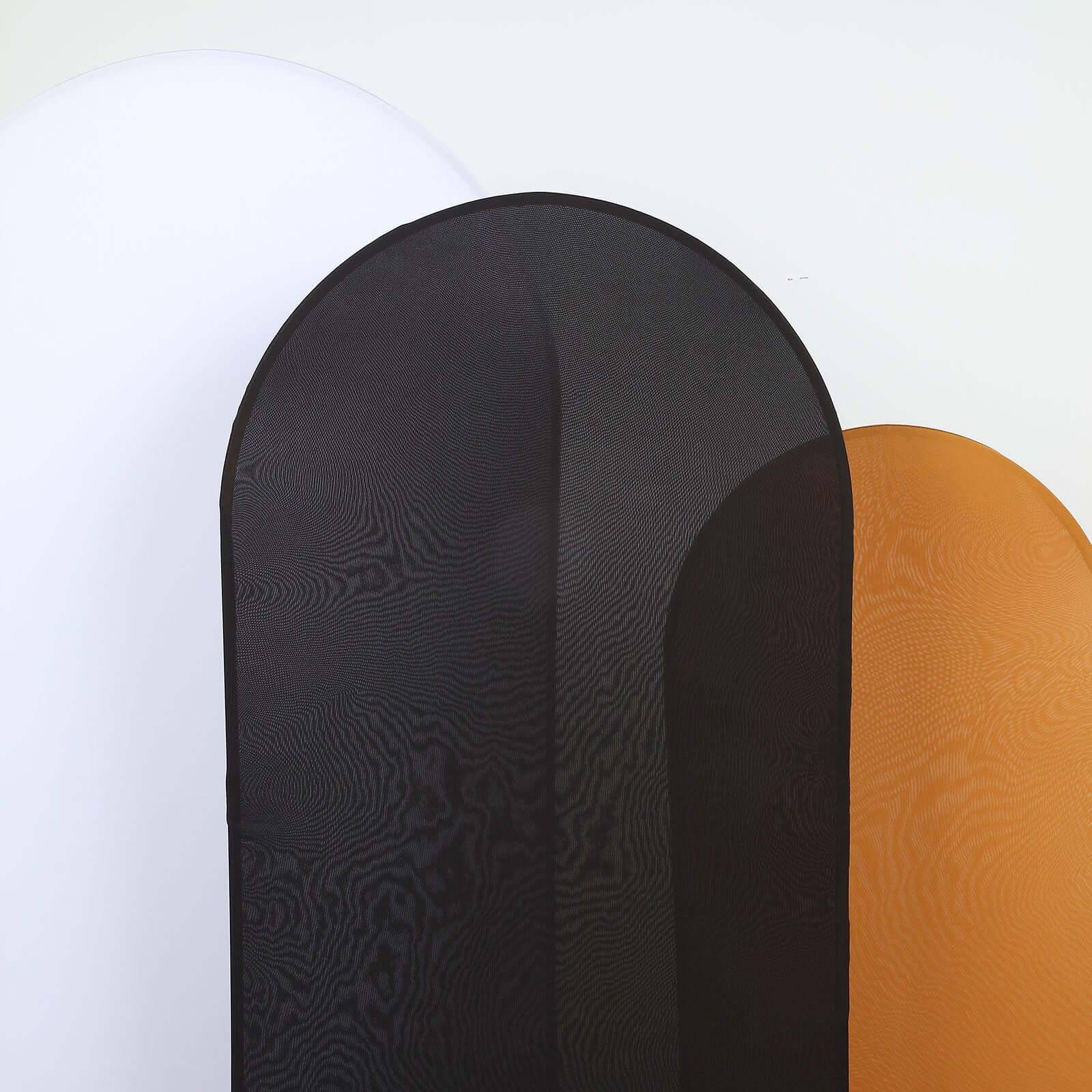 6ft Double-Sided Matte Black Spandex Fitted Cover for Round Top Wedding Arch Stand - Ideal Decor