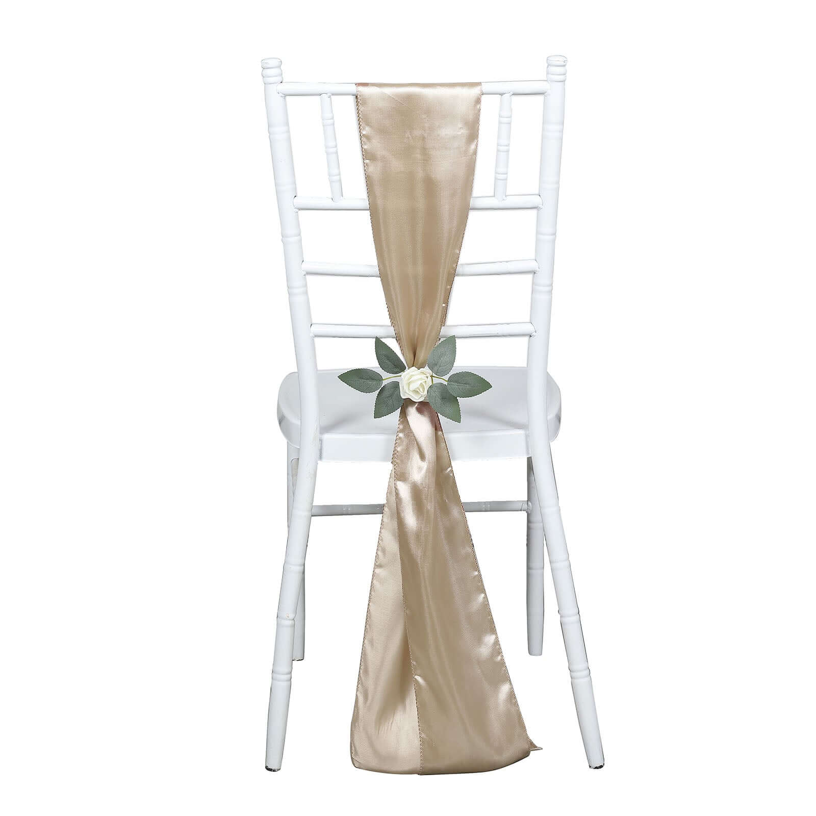 5-Piece Nude Satin Chair Sashes - Durable, Shiny Finish 6x106