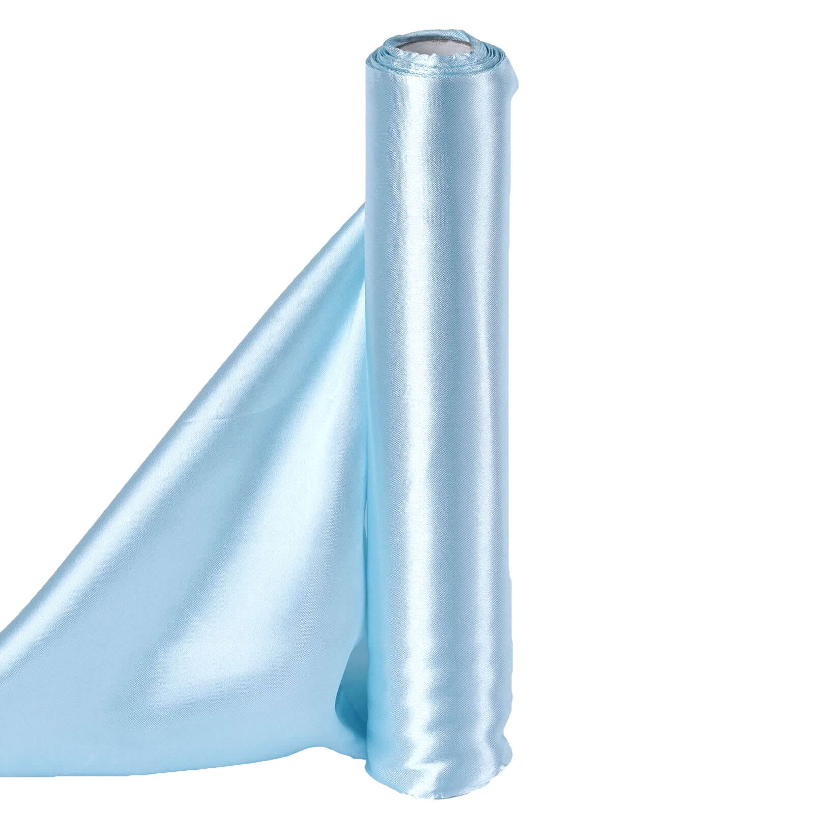 Wholesale Light Blue Satin Fabric Bolt - 12 Feet Wide, 10 Yards Long for DIY Crafts