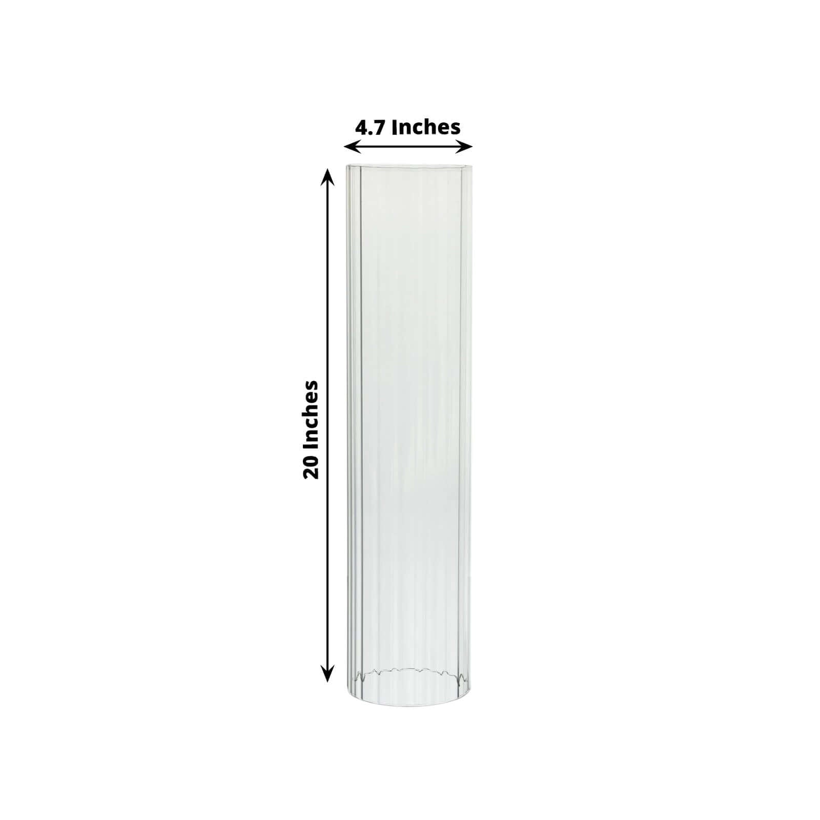 Hot Deal! 2-Pack 20" Clear Ribbed Glass Hurricane Shades for Stylish Candle Holders