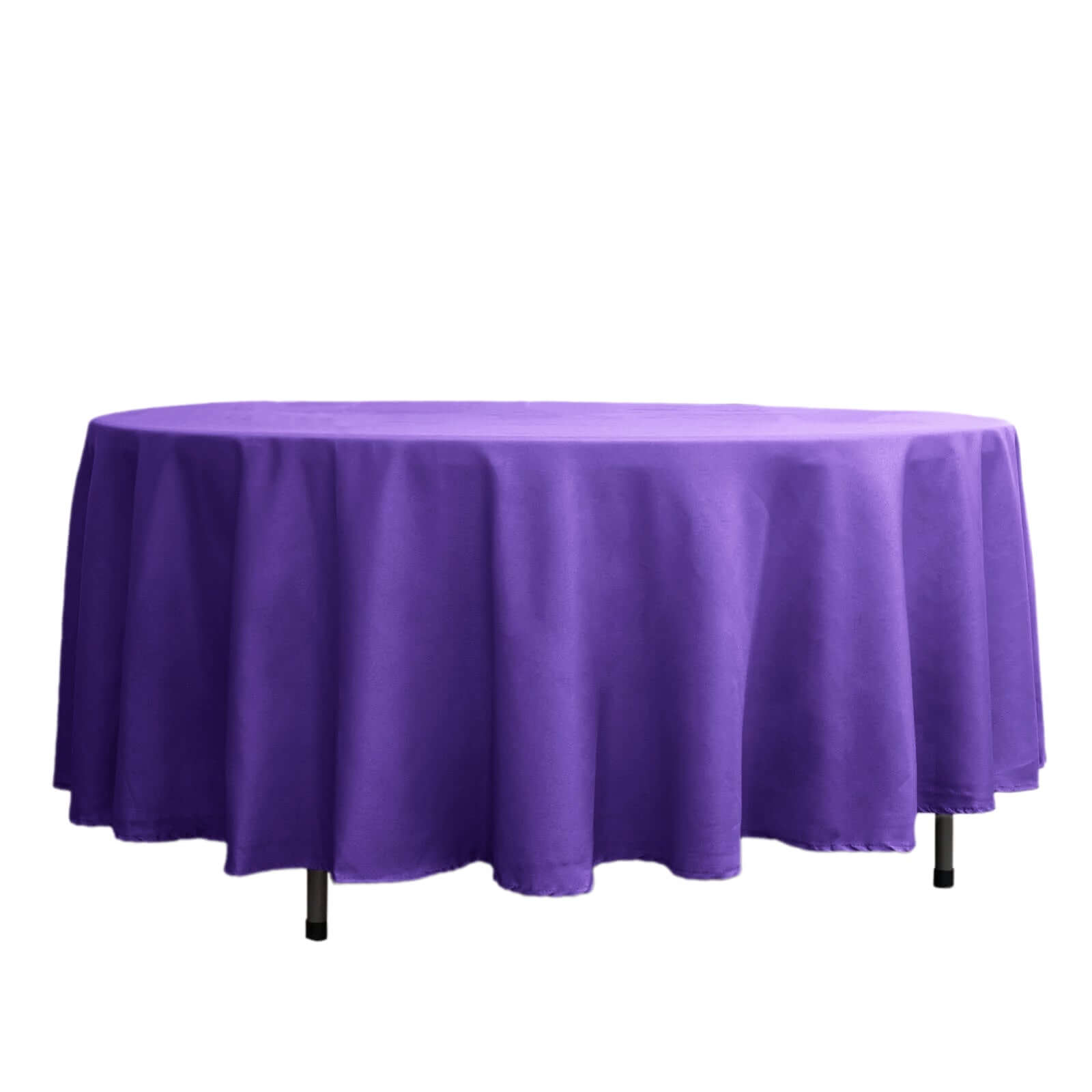 Polyester 108 Round Tablecloth Purple - Wrinkle-Resistant Table Cover