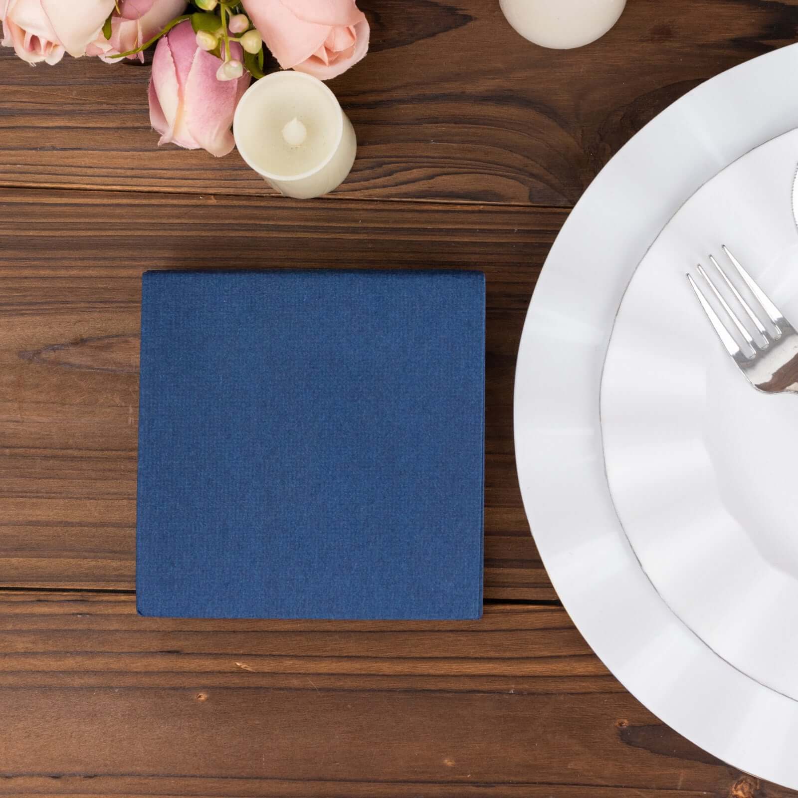 Hot! 20-Pack Navy Blue 5x5 Linen-Like Highly Absorbent Airlaid Napkins